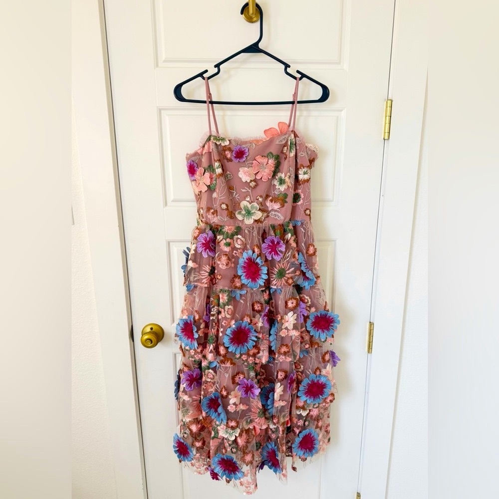 Endless Rose Floral Embroidered Midi Dress